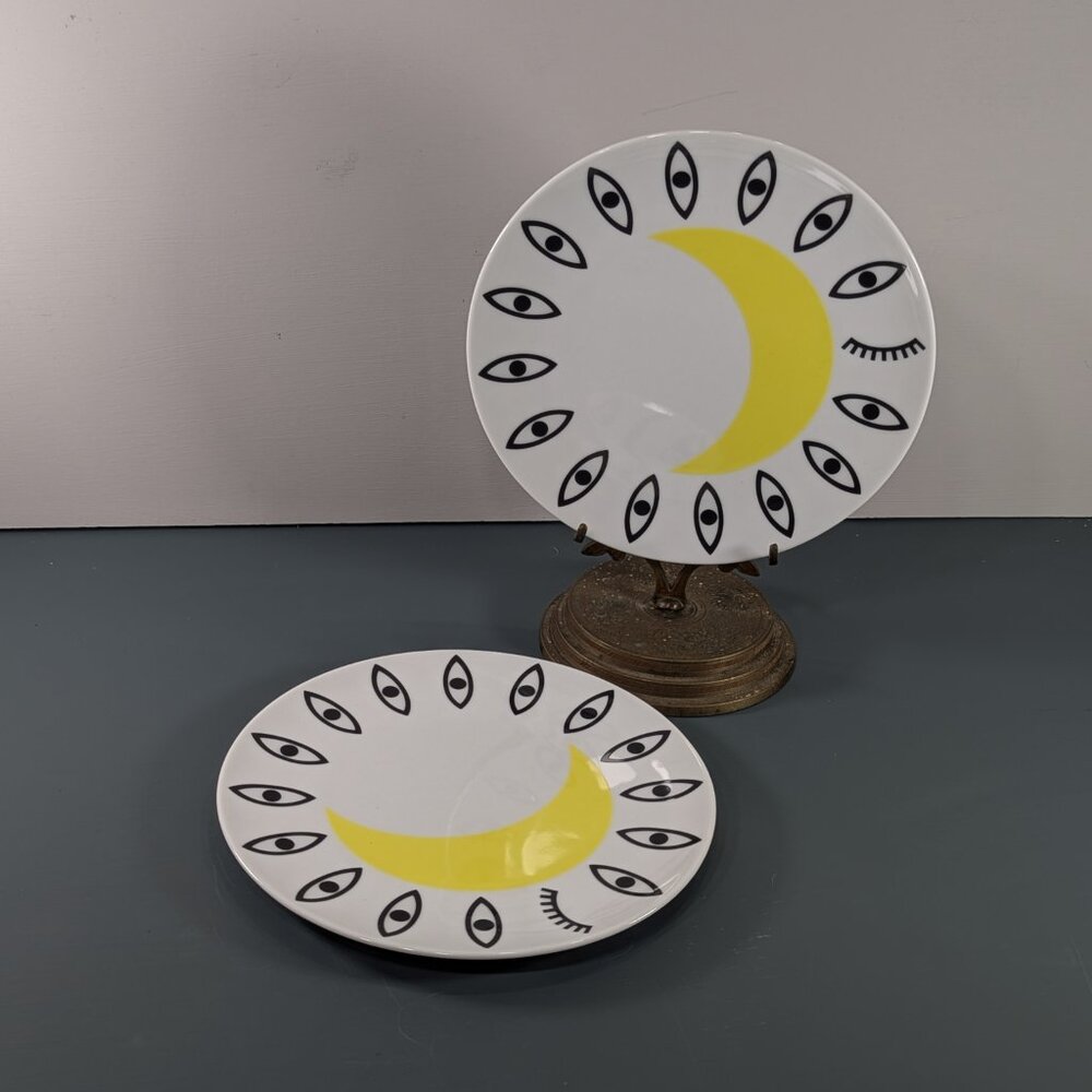 IKEA Glödande eyes and moon 8" salad plates set of 2 - Picture 5 of 7